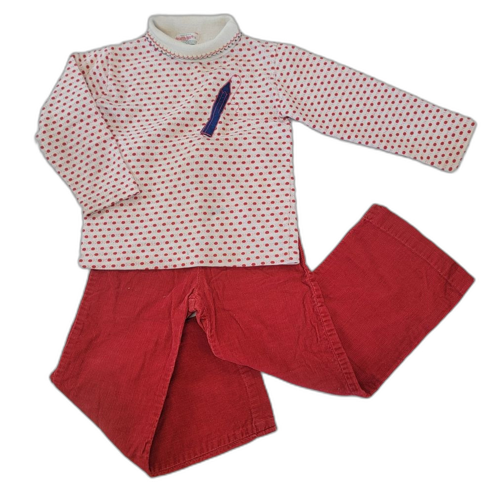 Vintage Polka Dot Corduroy Kids Set